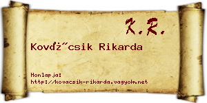Kovácsik Rikarda névjegykártya